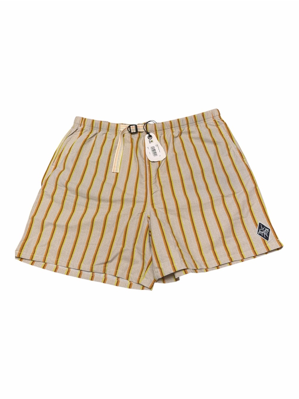 Prana Indio Heritage Shorts Mens XL Relaxed Fit Striped Linen Blend NWT 6 Inch